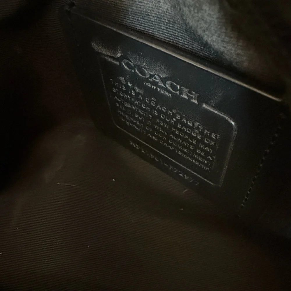 Coach Black Embossed Signature Leather Brief Laptop Bag